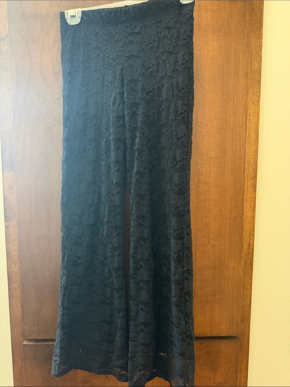 art class Black Lace Wide-Leg Kids Pants